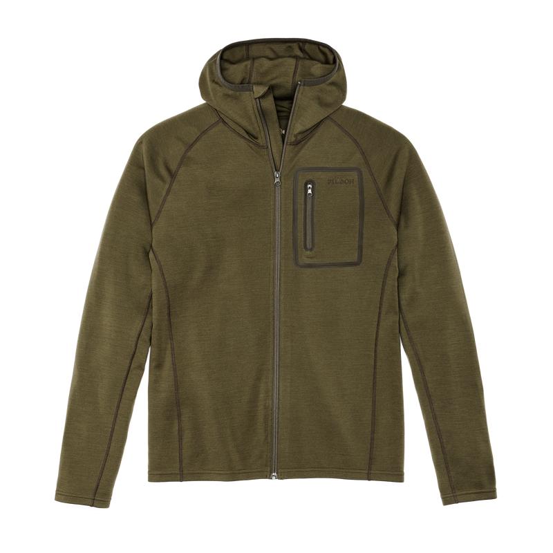 400g Merino Wool Hoodie - Dark Olive