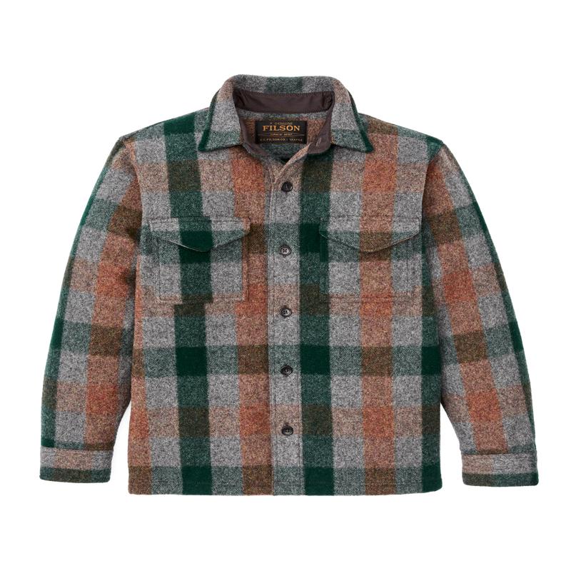 Mackinaw Wool Jac-shirt - Green / Orange / Gray Plaid