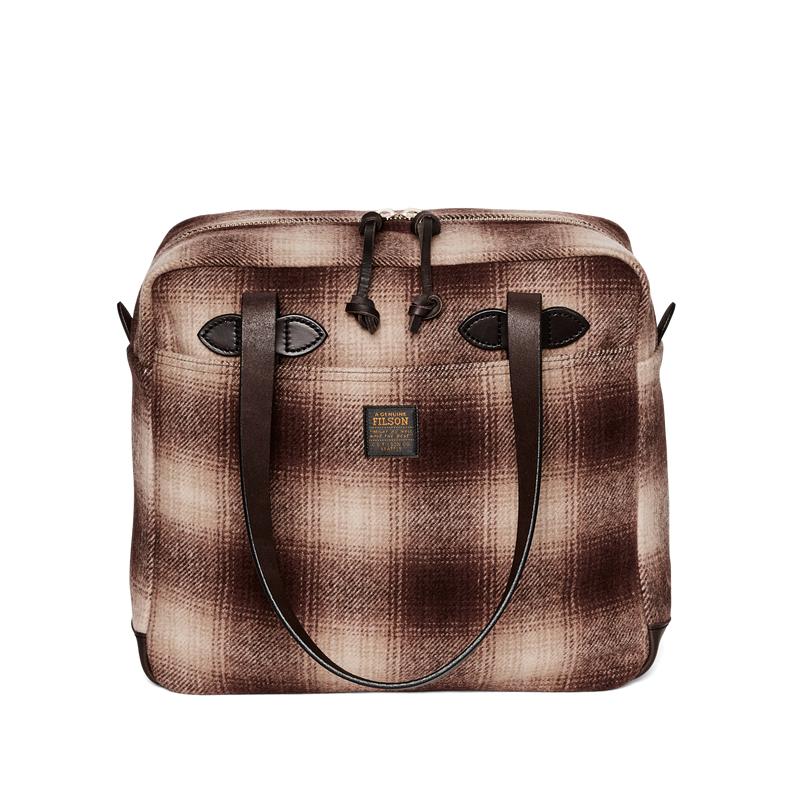 Mackinaw Wool Zipper Tote Bag - Brown / Tan Ombre