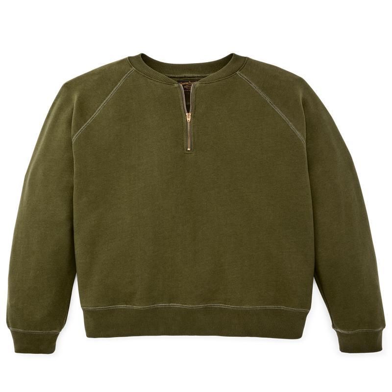Quarter-zip Terry Sweatshirt - Dark Olive