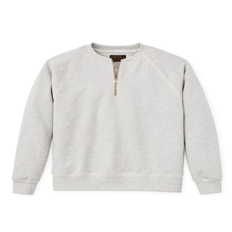 Quarter-zip Terry Sweatshirt - Heather Gray