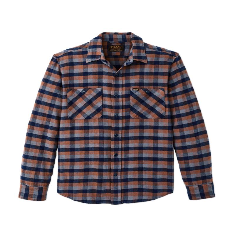 The Rangeland Flannel Shirt - Navy / Orange / Multi Check