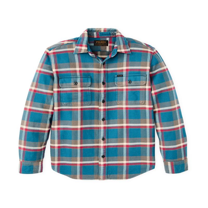 Vintage Flannel Work Shirt - Blue / Gray / Multi Plaid