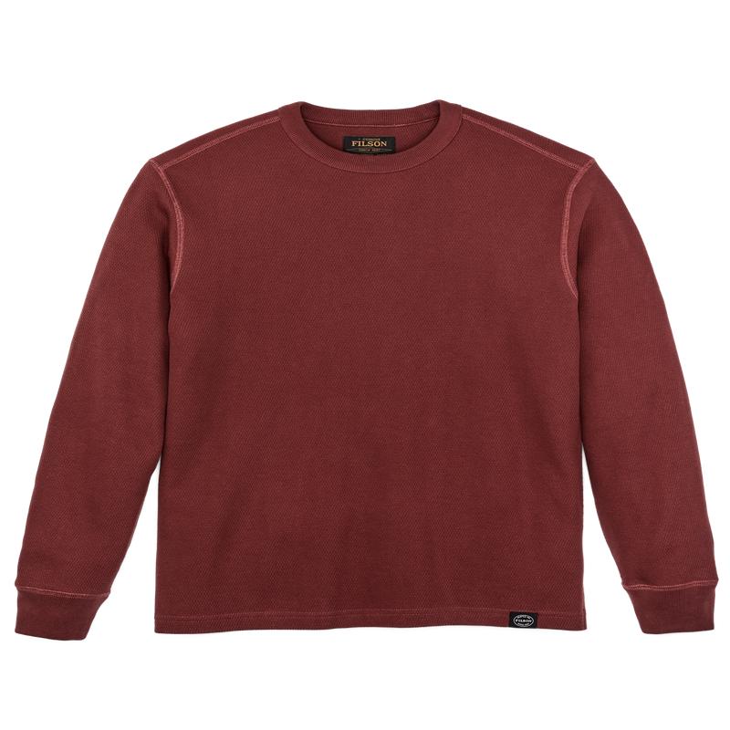 Waffle Knit Thermal Crewneck - Fired Brick