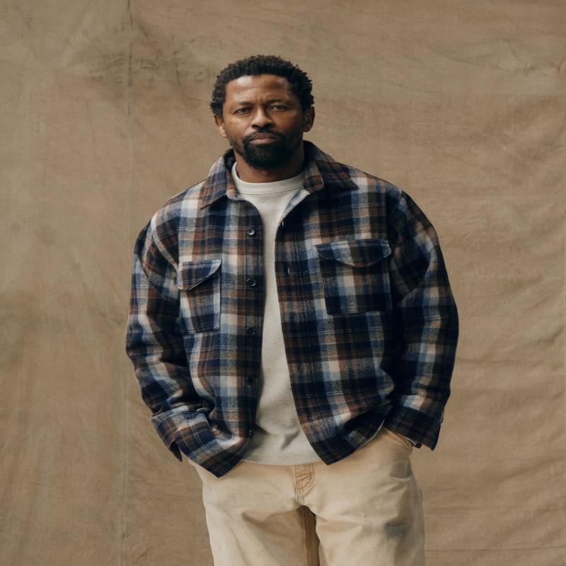 Wool Jac-shirt - Brown / Light Blue Multi Plaid