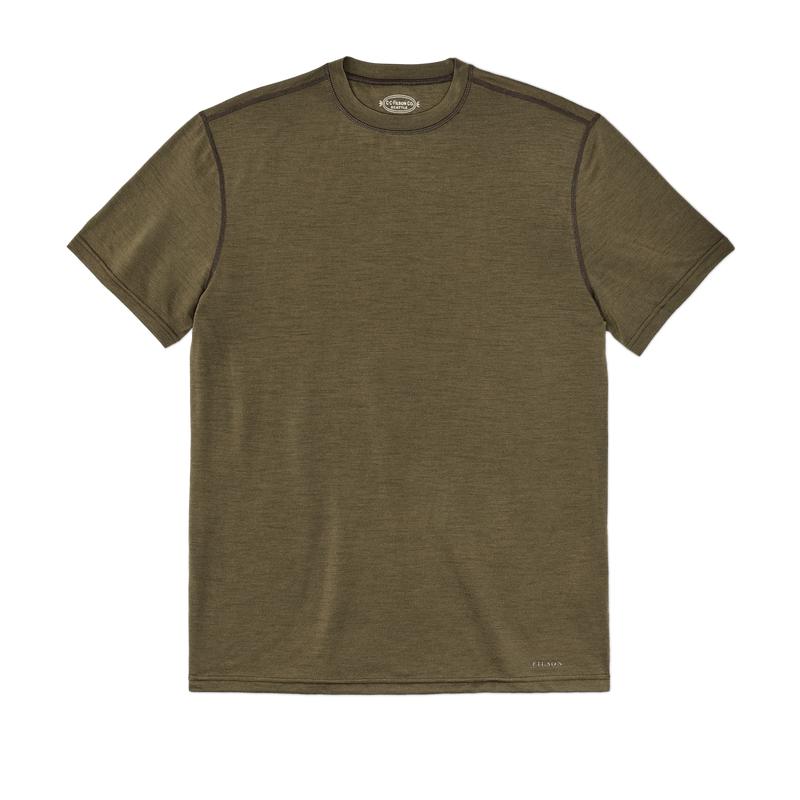 210g Merino Wool Short Sleeve Crewneck T-Shirt - Dark Olive