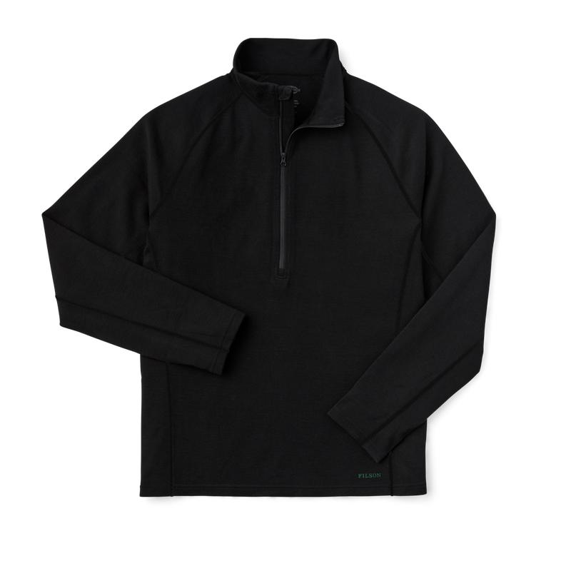 400g Merino Wool Long Sleeve Half-zip - Black