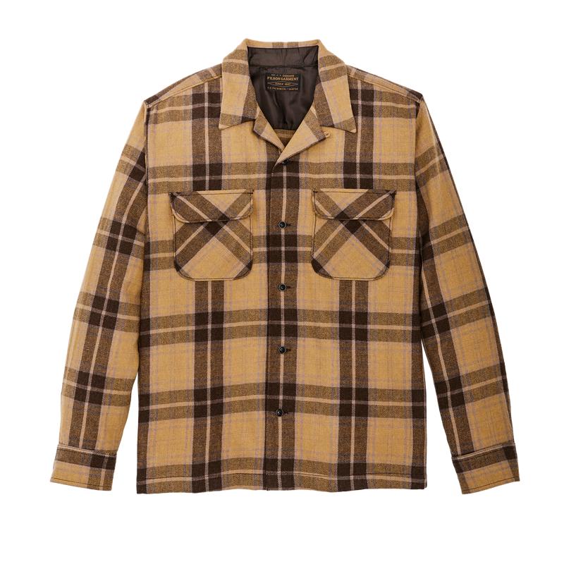 Buckner Wool Camp Shirt - Ochre / Faded Brown Plaid