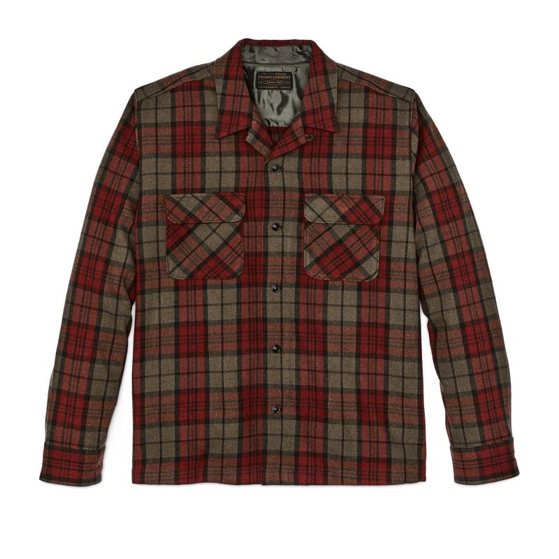 Buckner Wool Camp Shirt - Olive / Red / Multi Plaid