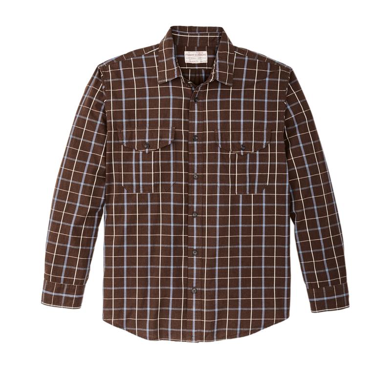 Filson's Washed Feather Cloth Shirt - Brown / Blue / White Tattersall