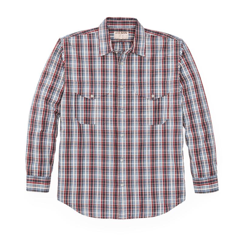Filson's Washed Feather Cloth Shirt - Navy / Iron / Ivory Plaid