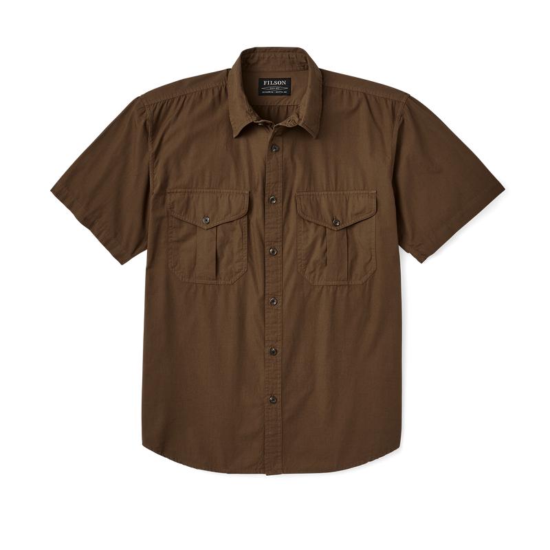 Filson's Washed Short Sleeve Feather Cloth Shirt - Lab Brown