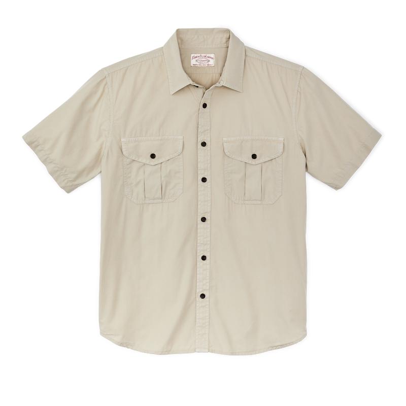 Filson's Washed Short Sleeve Feather Cloth Shirt - River Rock