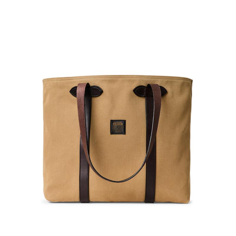 Rugged Twill Large Open Tote Bag - Tan