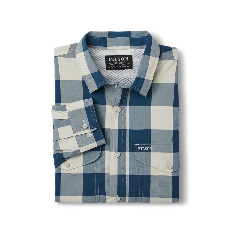 Twin Lakes Sport Shirt - Charcoal / Teal / Cream