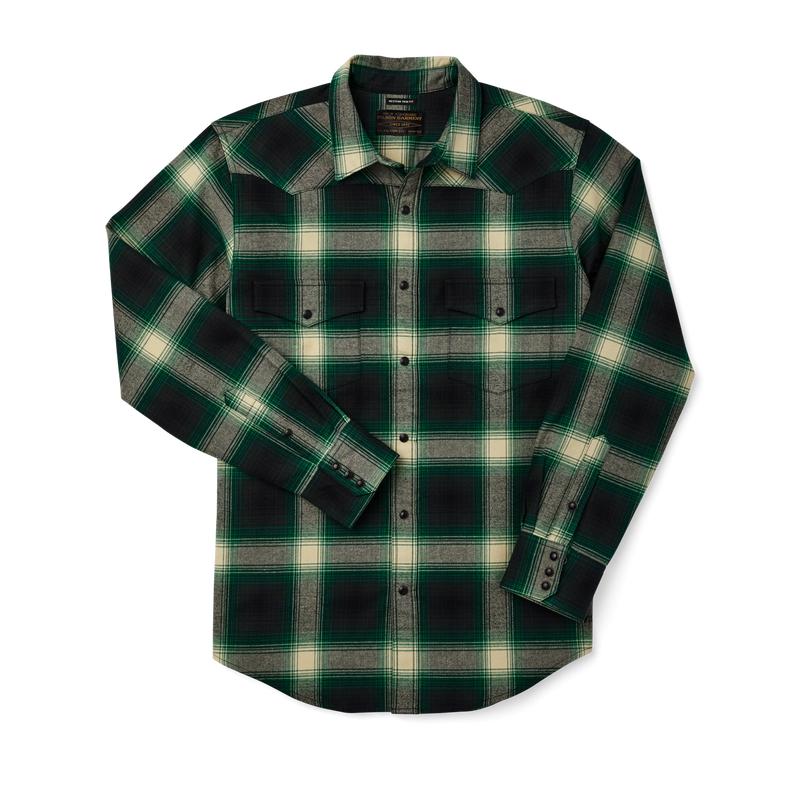Western Flannel Shirt - Bottle Green Ombre