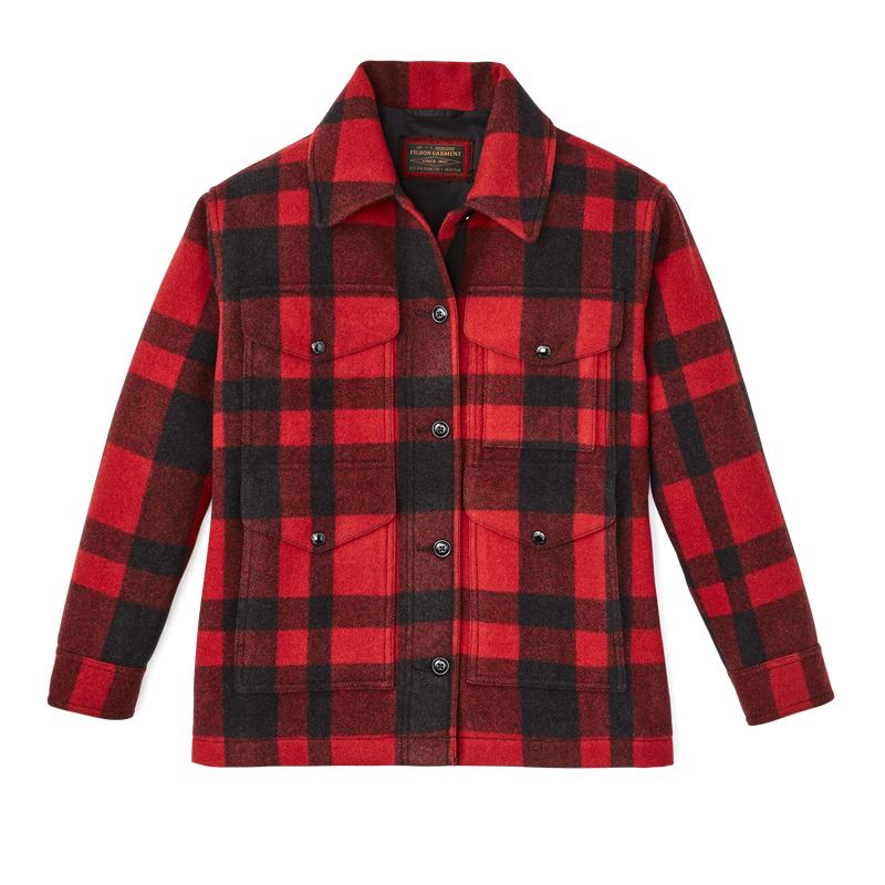 Women's Mackinaw Wool Cruiser Jacket - Red / Black Plaid