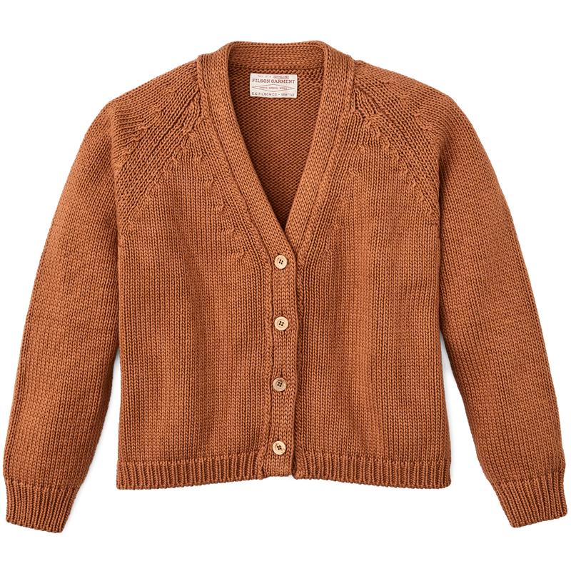 Women's Rustic Cotton Cardigan - Chestnut