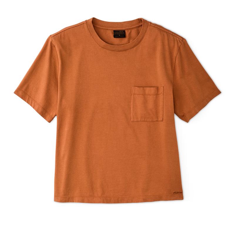 Women's Short Sleeve Pocket Tee - Leather Brown