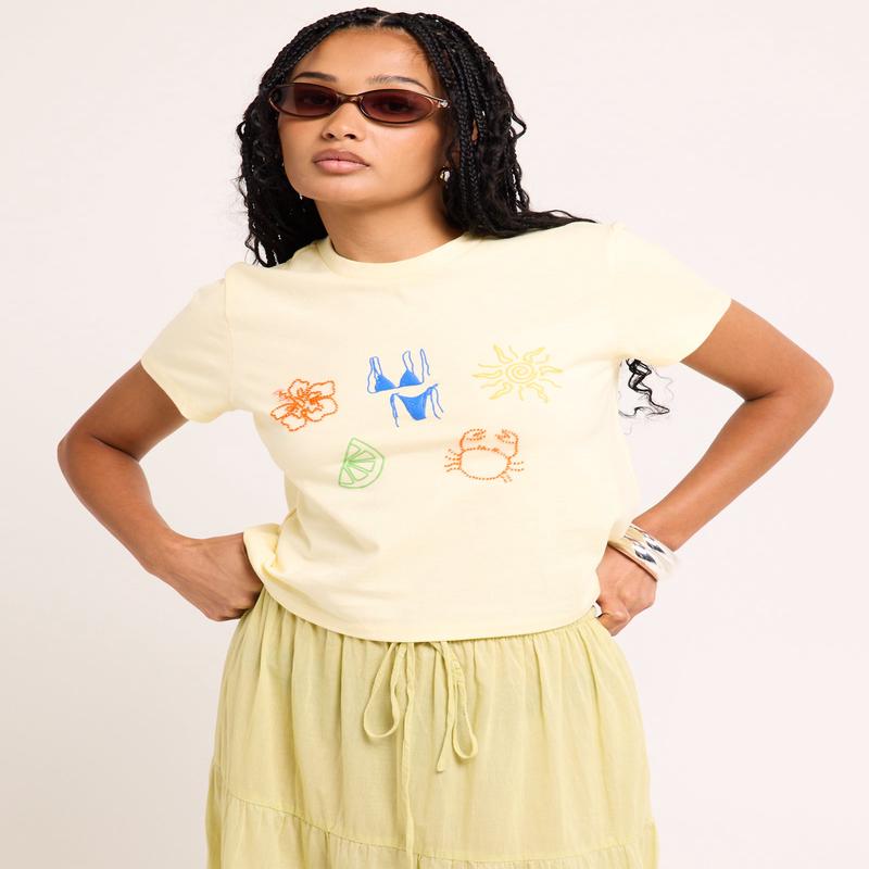 Vacation Beaded Baby Tee