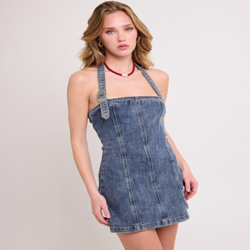 Allegra Denim Corset Mini Dress