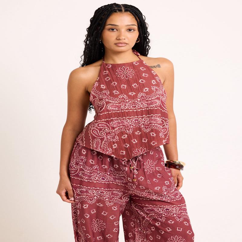 Gina Tie Up Scarf Top