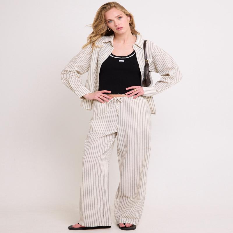 Morgan Stripe Oversized Long Sleeve Shirt