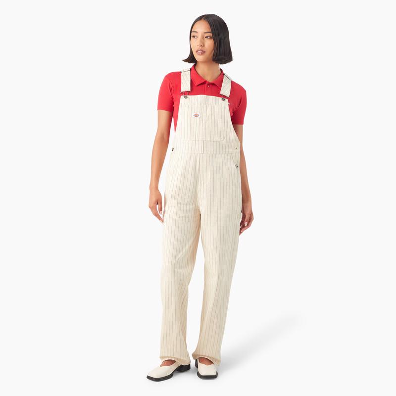 Womens Pinstripe Service Bib Overalls