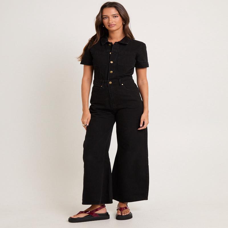 Miami Denim Flared Jumpsuit