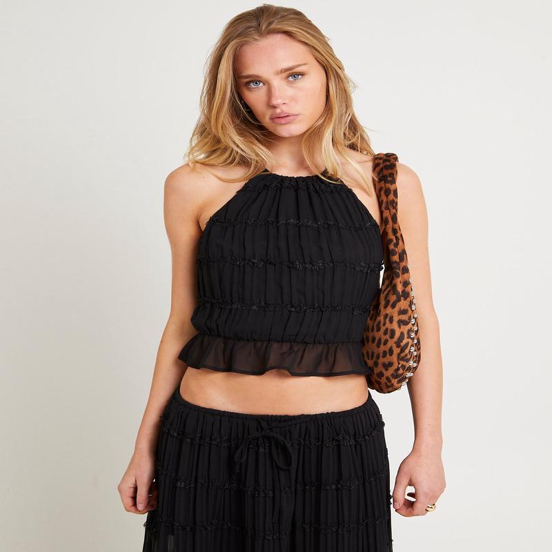 Alda Shirred Backless Top