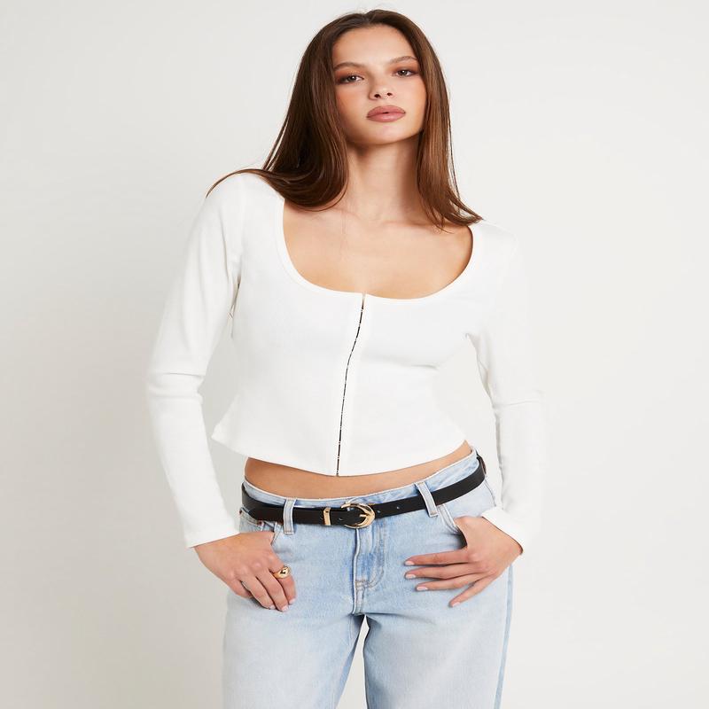 Dixie Corset Long Sleeve Top