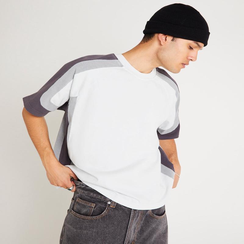 Novel Raglan Spliced T-Shirt