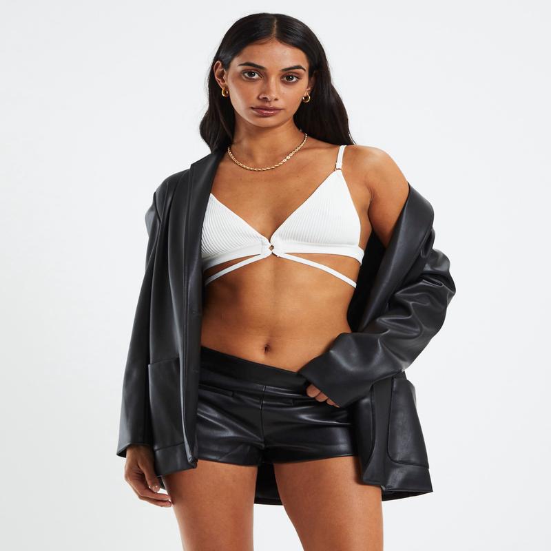 Lisa Strappy Knit Bralette White