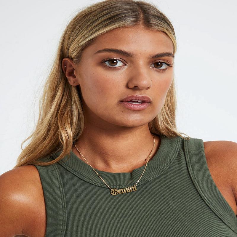 14k Gold Gemini Star Sign Necklace