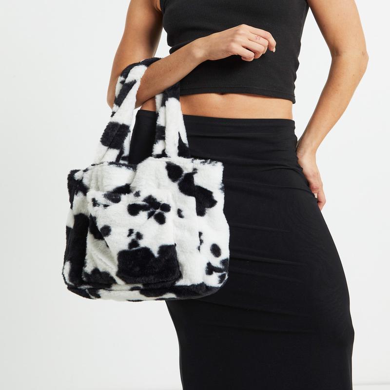 Cow Fuzzy Bag Multi