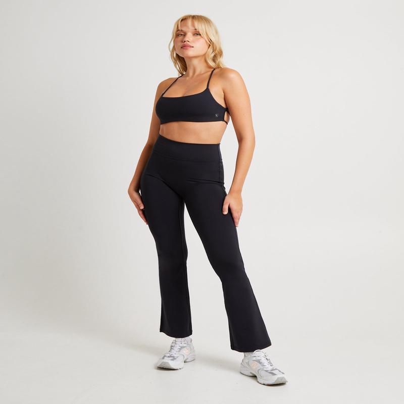 Slightly Flared Tights Black