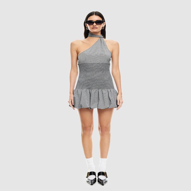 Un Tutu Mini Dress Onyx Gingham