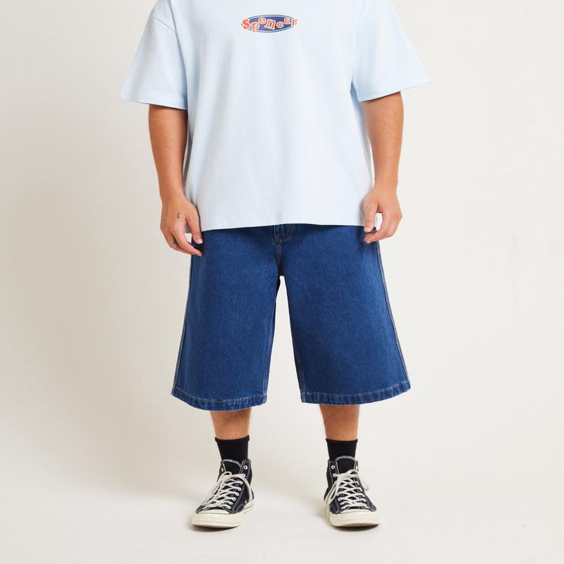 3/4 Skate Denim Jorts in Y2K Indigo