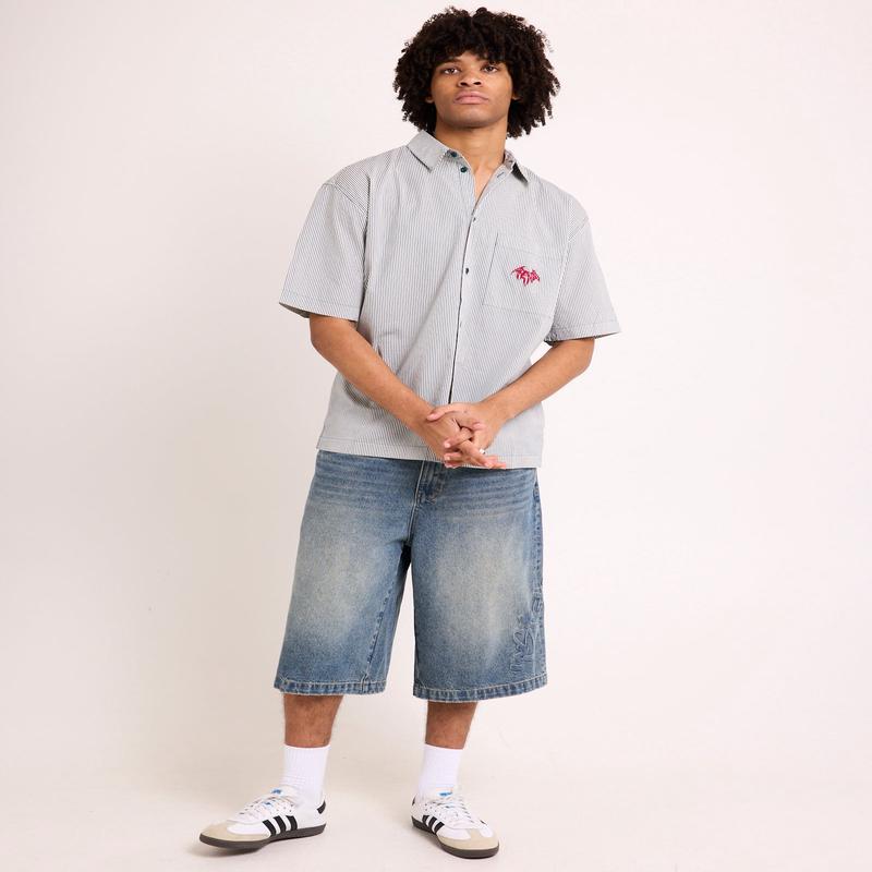 Bats Striped Short Sleeve Shirt