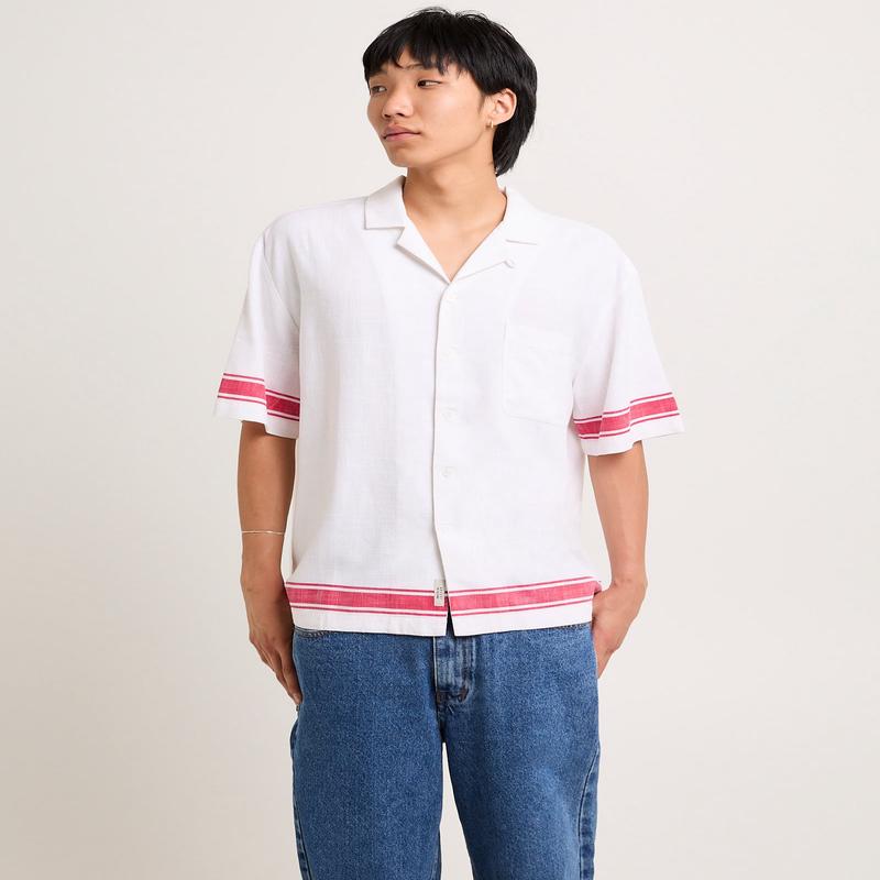 Border Linen Short Sleeve Resort Shirt