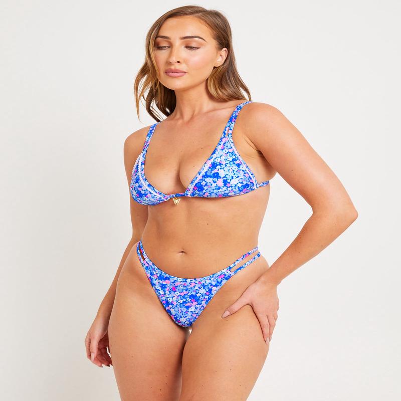 Decorative Twin Strap Bralette Bikini Top