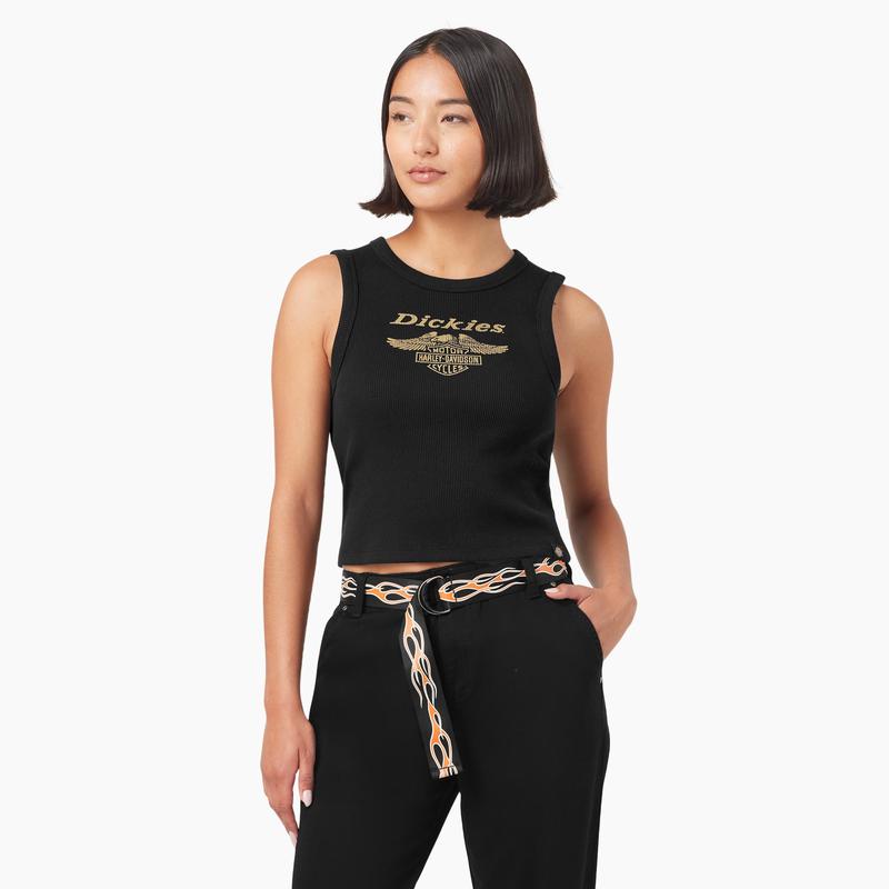 Dickies x Harley-Davidson Womens Racerback Cropped Eagle Tank Top