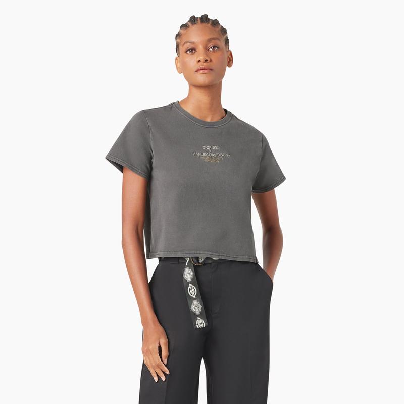 Dickies x Harley-Davidson Womens Vintage Softail Cropped T-Shirt