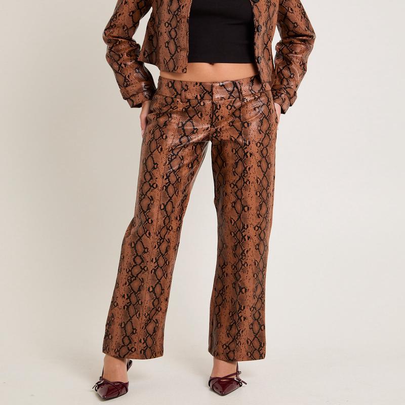 Stassy Snake Faux Leather Pants