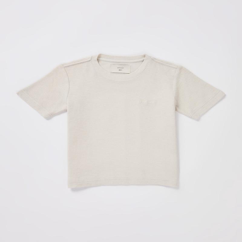 Boys Ramona Linen Short Sleeve T-Shirt in Chalk