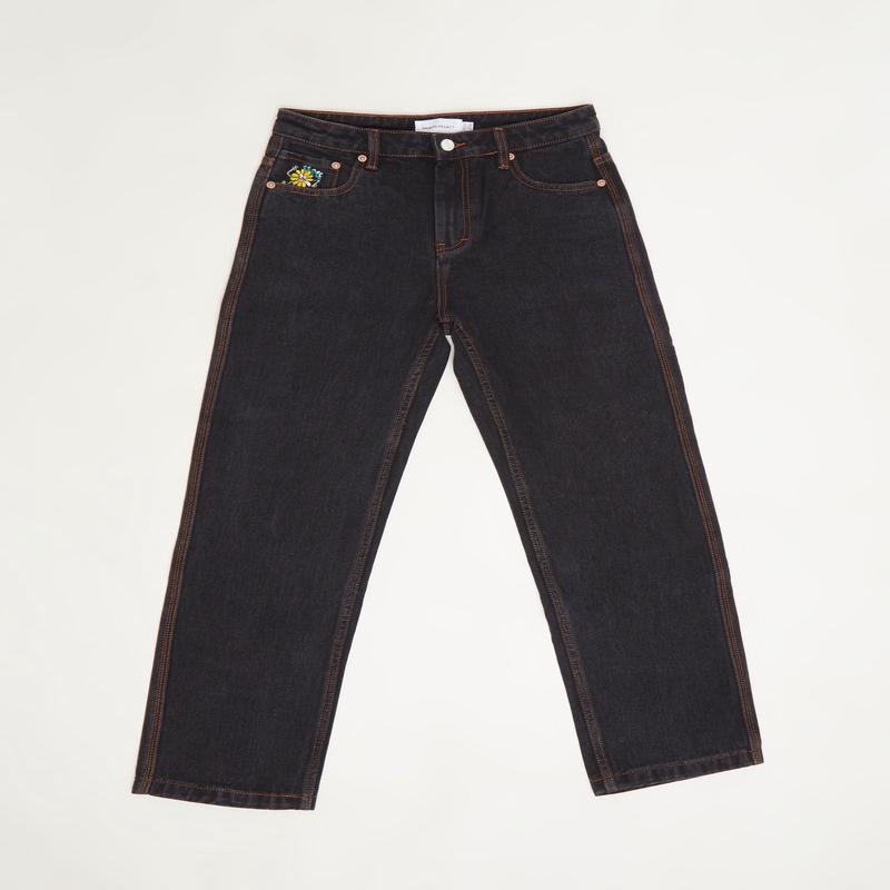 Teen Boys Wide Boy Y2K Jeans in Washed Black