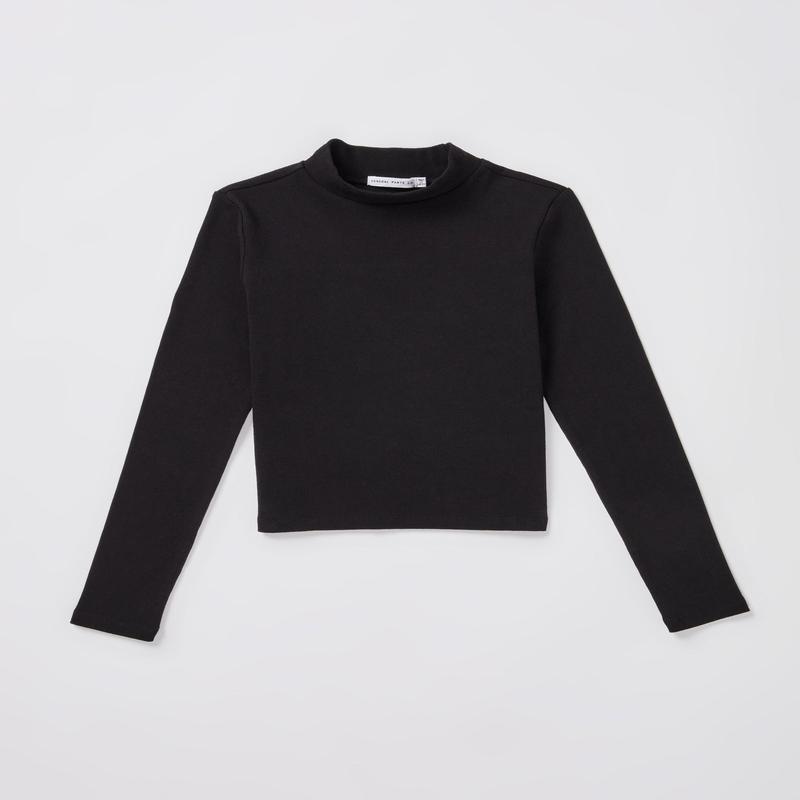 Teen Girls Long Sleeve Skivvy in Black