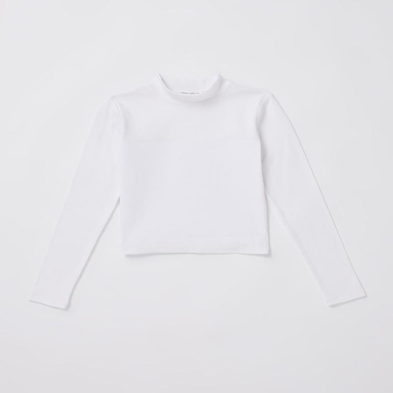 Teen Girls Long Sleeve Skivvy in White
