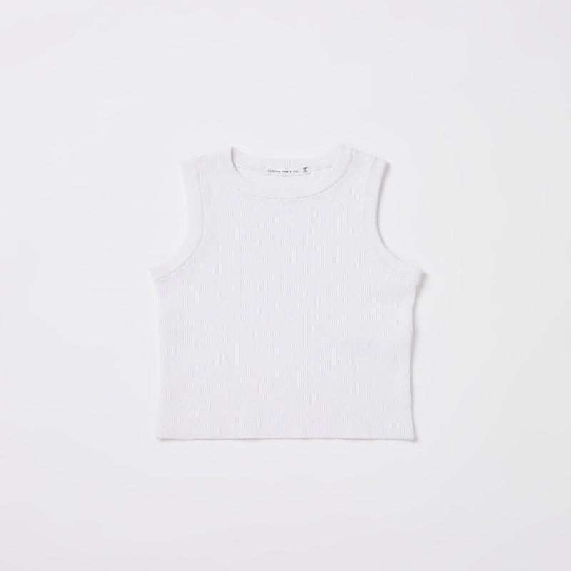 Teen Girls Luxe Knitted Tank Top White