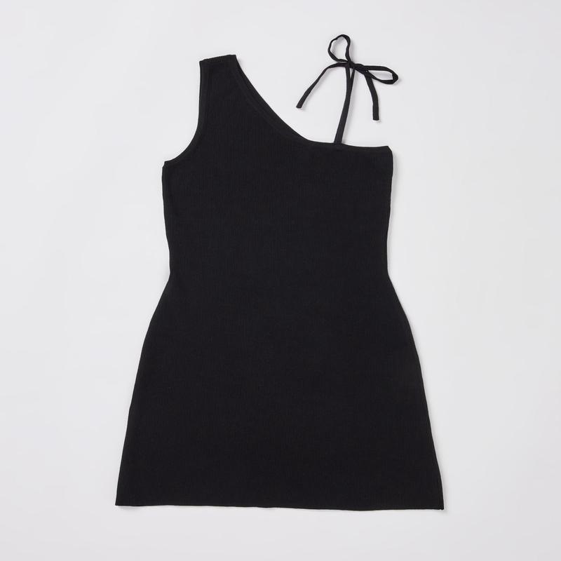 Teen Girls One Shoulder Dress in Black